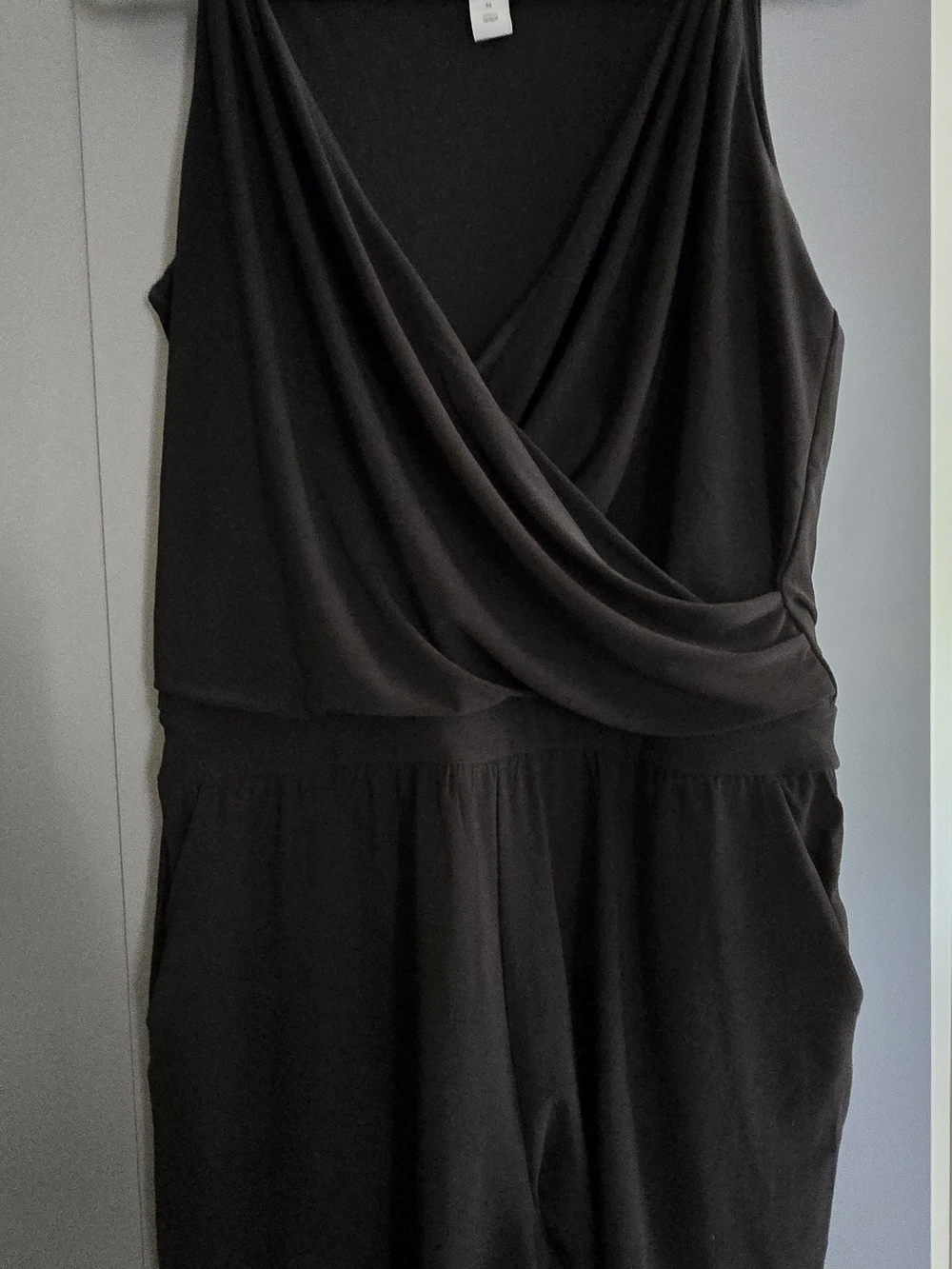 White House Black Market Black Sleeveless Wrap Jumpsuit